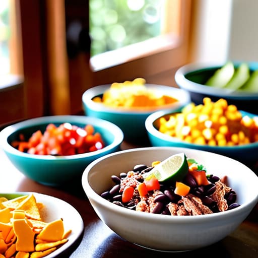 The "Assembly Line" Taco Night setup.